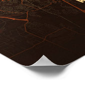 Austin Map Heatwave Texas City Poster Wallart Gift ポスター (角)