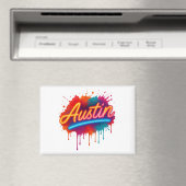 Austin Neon Street Art & Poster Design マグネット (インサイチュ (食洗機))