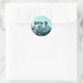 Austin Texas backround ラウンドシール (バッグ)