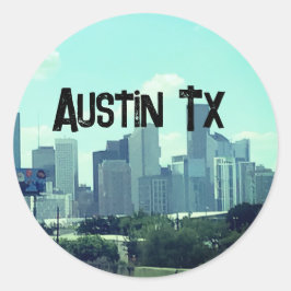 Austin Texas backround ラウンドシール