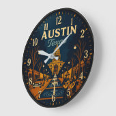 Austin Texas Capitol Plaza ラージ壁時計 (傾斜)