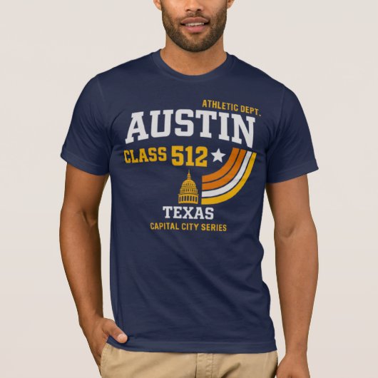 Austin Texas Class 512 Athletic Department Vintage Tシャツ (正面)