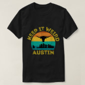 Austin Texas Keep It Weird Longhorn  Tシャツ (デザイン正面)