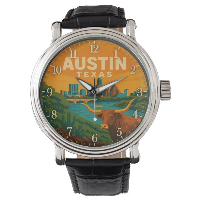 Austin Texas Longhorn Riverfront 腕時計 (正面)
