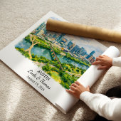 Austin Texas Poster, Watercolor, Custom ポスター