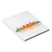 Austin Texas skyline Watercolor v3 ノートパッド (アングル)