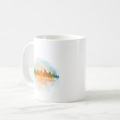 Austin Texas skyline watercolor v4 コーヒーマグカップ (正面左)