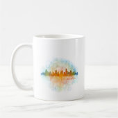 Austin Texas skyline watercolor v4 コーヒーマグカップ (左)