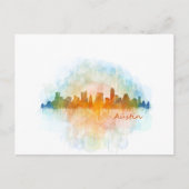 Austin Texas skyline watercolor v4 ポストカード (正面)