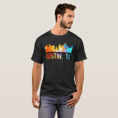 Austin Texas Watercolor Cityscapes and Skyline Tシャツ (正面フル)