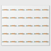 Austin Texas watercolor skyline v1 ラッピングペーパー (フラット)