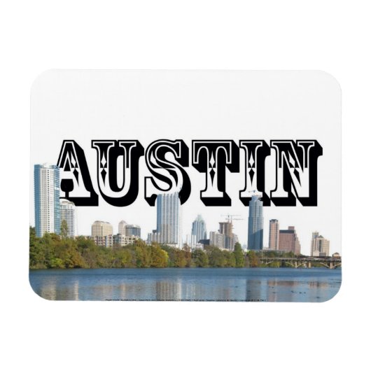 Austin TX SkylineとAustin in in the Sky Magnet マグネット (横)