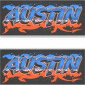 Austin Vorname Name Graffiti Aufkleber Sticker シール (正面)