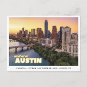 Austin Wedding Save the Date Downtown Postcard ポストカード (正面)