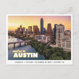 Austin Wedding Save the Date Downtown Postcard ポストカード