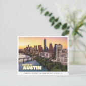 Austin Wedding Save the Date Downtown Postcard ポストカード (スタンド正面)