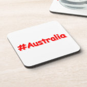 「#Australia」かわいいデザイン。買今 コースター (左側)