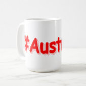 「#Australia」かわいいデザイン。買今 コーヒーマグカップ (正面左)