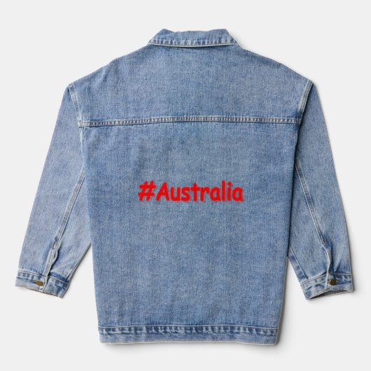 「#Australia」かわいいデザイン。買今 デニムジャケット (裏面)