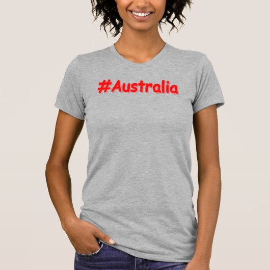 「#Australia」かわいいデザイン。買今 Tシャツ (正面)