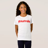 「#Australia」かわいいデザイン。買今 Tシャツ (正面フル)