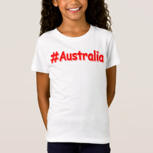 「#Australia」かわいいデザイン。買今 Tシャツ