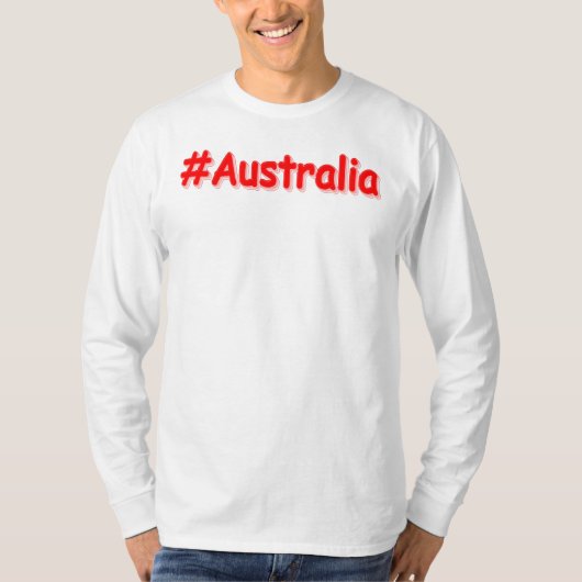 「#Australia」かわいいデザイン。買今 Tシャツ (正面)