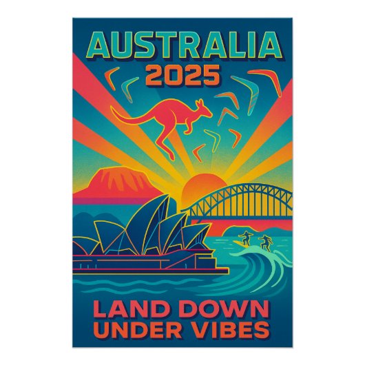 Australia 2025 – Land Down Under Vibes ポスター (正面)