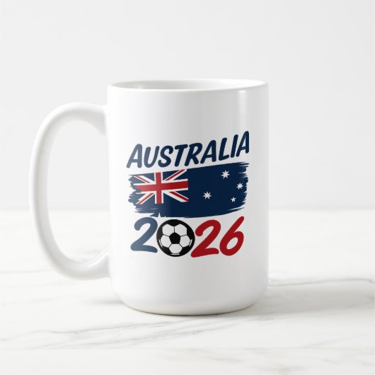 Australia 2026 Soccer Fan Design Flag Colors コーヒーマグカップ (左)