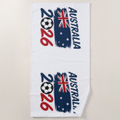 Australia 2026 Soccer Fan Design Flag Colors ビーチタオル (正面)