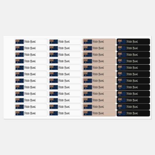 Australia Art Deco Flag Custom Iron-On Name Label ラベル (シート)