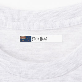 Australia Art Deco Flag Custom Iron-On Name Label ラベル