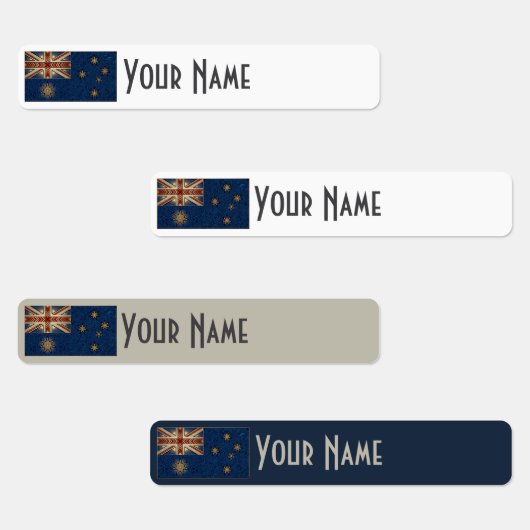 Australia Art Deco Flag | Waterproof Name Label ラベル (グループ)