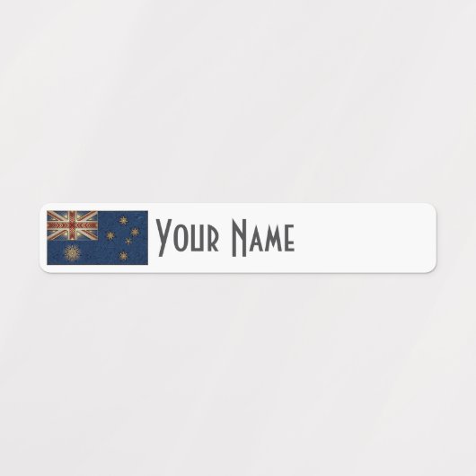 Australia Art Deco Flag | Waterproof Name Label ラベル (デザイン1)