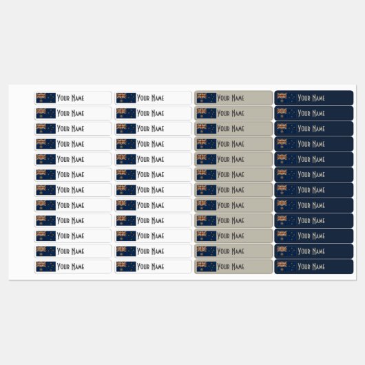 Australia Art Deco Flag | Waterproof Name Label ラベル (シート)