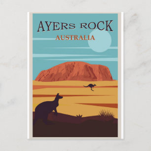 Australia Ays Uluru Rock Vintage旅行はがき ポストカード