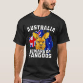 Australia Beware of Kangoos Down Under Australia Tシャツ (正面)