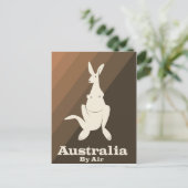 Australia By Air Kangaroo旅行ポスター。 ポストカード (スタンド正面)