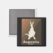 Australia By Air Kangaroo旅行ポスター。 マグネット (正面/裏面)