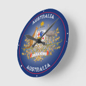 Australia Coat of Arms Circle Shape ラウンド壁時計 (傾斜)