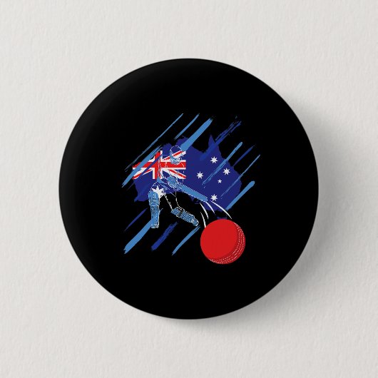 Australia Cricket Fan Or Player 缶バッジ (正面)