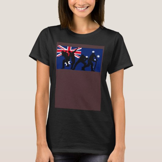 Australia Cricket Players Australian Flag Tシャツ (正面)