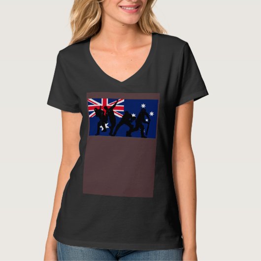 Australia Cricket Players Australian Flag Tシャツ (正面)