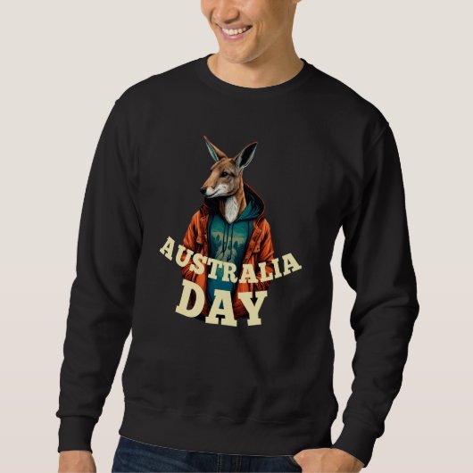 Australia Day  Australian Kangaroo Vintage スウェットシャツ (正面)
