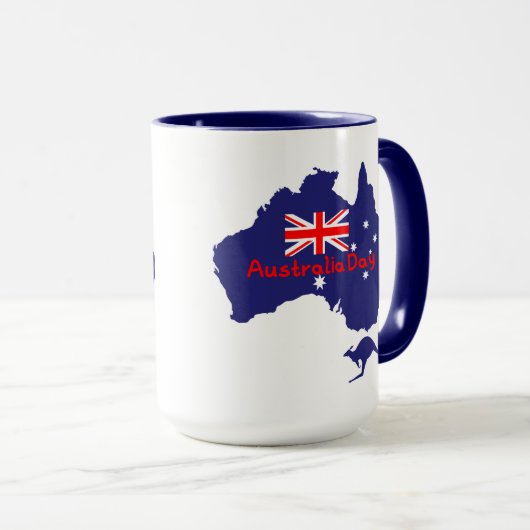 Australia Day Flag Map  マグカップ (正面右)