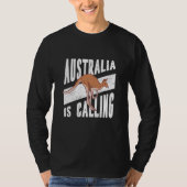 Australia Day Kangaroo Australian Retro Happy Repu Tシャツ (正面)