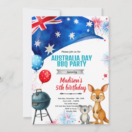Australia Day party Invitation 招待状 (正面)