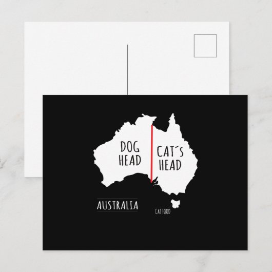 Australia Dog Head Cat's Head ポストカード (正面/裏面)