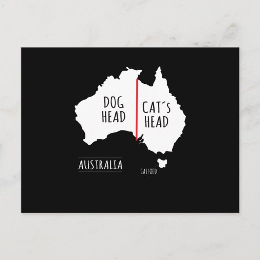 Australia Dog Head Cat's Head ポストカード (正面)