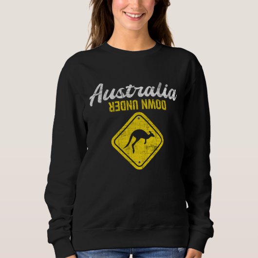 Australia Down Under  Kangaroo Marsupial Zoo Anima スウェットシャツ (正面)